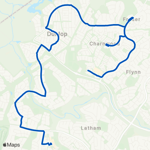 ACT School routes Lhotsky St St Thomas Aquinas PS SSO map