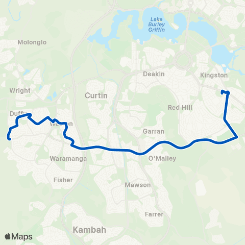 ACT School routes St Edmunds College McMillan Cr SSO map