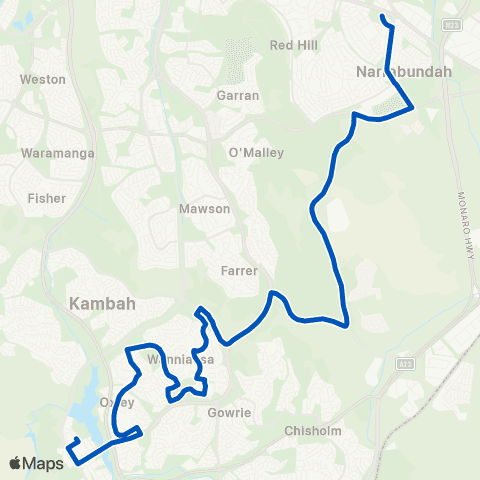 ACT School routes St Edmunds College McMillan Cr SSO map
