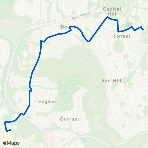 ACT School routes Telopea Park School New S Wales Cr SSO map