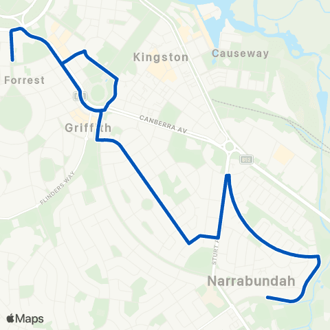 ACT School routes Forrest PS Hobart Av SSO map