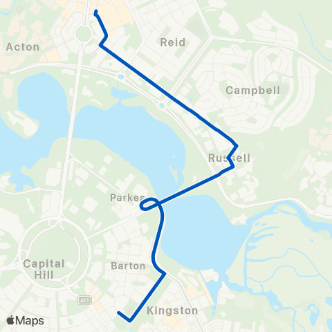 ACT School routes City Interchange Plt 11 Arrivals map