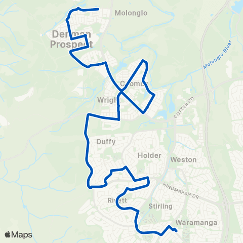 ACT School routes Mt Stromlo HS School Grounds SSO map