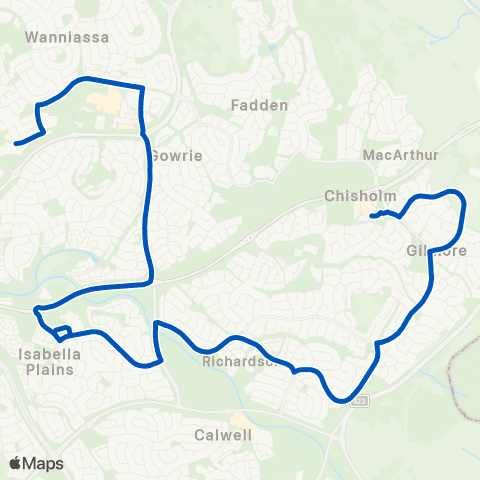 ACT School routes Trinity Christian School McBryde Cr map