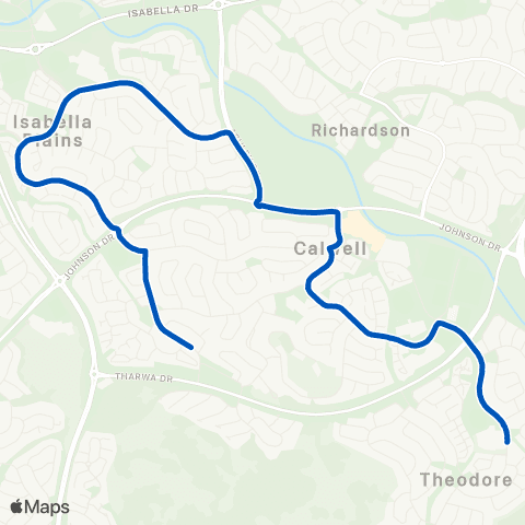 ACT School routes Theodore PS Lawrence Wackett Cr map