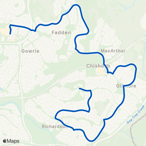ACT School routes Caroline Chisholm Senior Sch Hambidge Cr SSO map