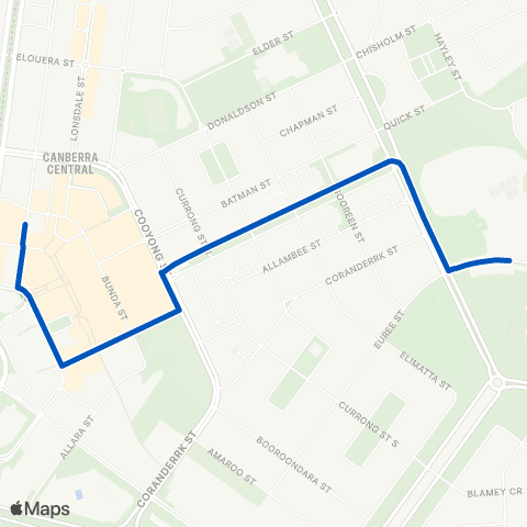 ACT School routes Campbell HS Treloar Cr SSO map