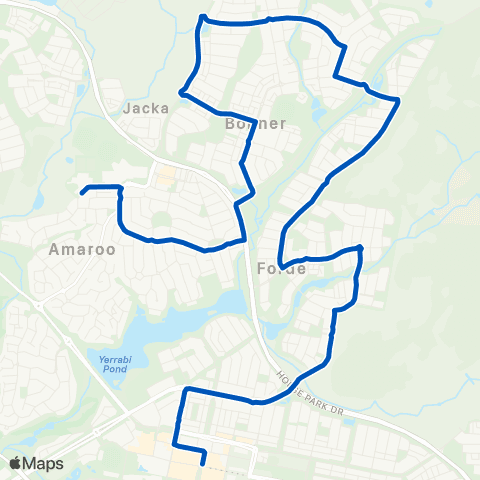 ACT School routes Amaroo School Burdekin Av map