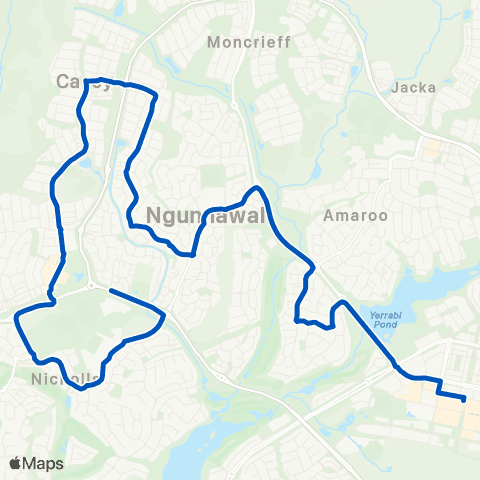 ACT School routes John Paul College Gungahlin Dr map