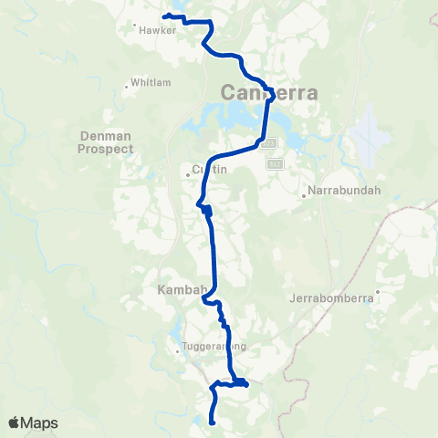 ACTION S - Alfred Deakin HS to Lanyon map