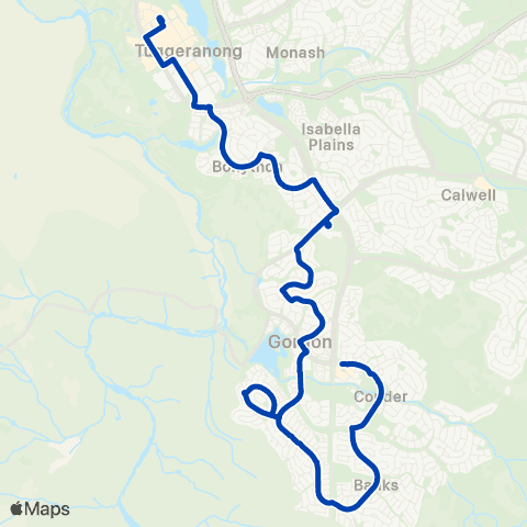 ACTION S - Lanyon to Tuggeranong via Covenant Christian map