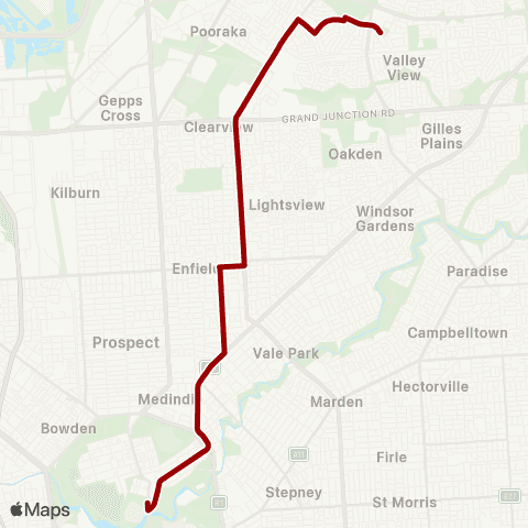 Torrens Transit Ingle Farm - Adelaide Oval map