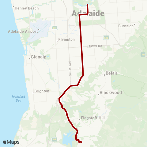 Torrens Transit Aberfoyle Hub - Adelaide Oval map