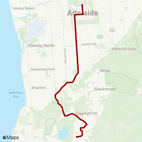 Torrens Transit Aberfoyle Hub - Adelaide Oval map