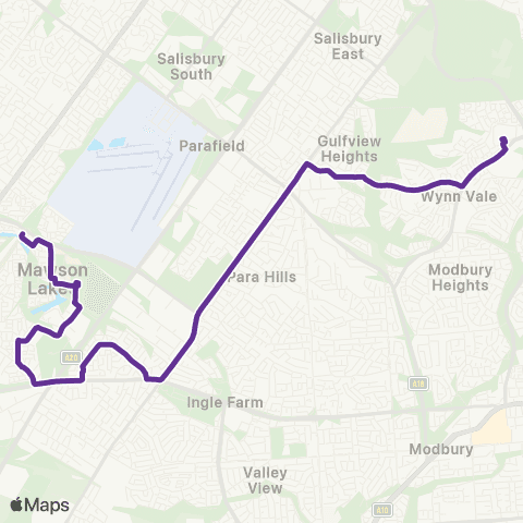 Torrens Transit Mawson Intg - Golden Grove Intg map