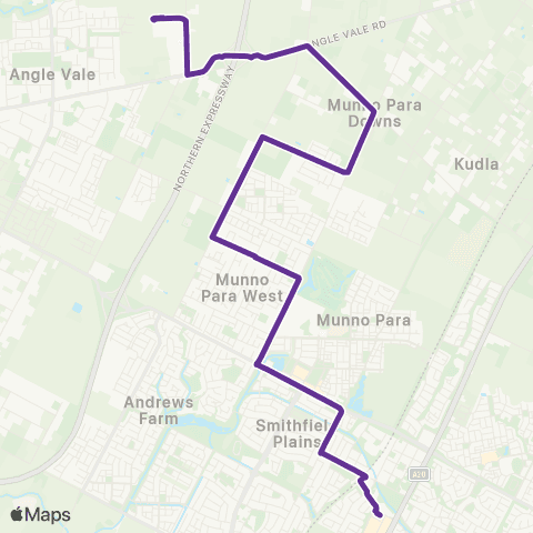 Torrens Transit Munno Para Centre - Riverbanks map