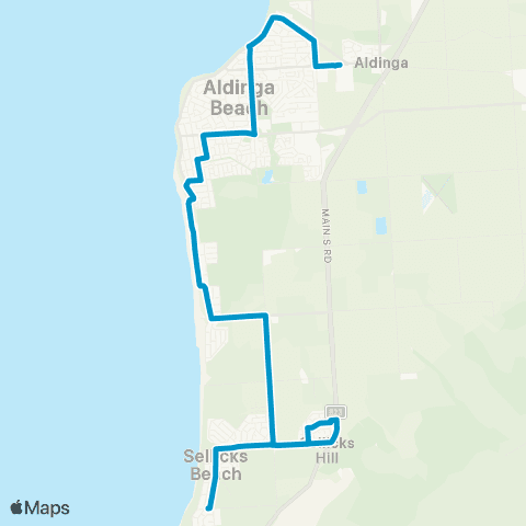 Busways Sellicks Beach - Aldinga Payinthi map