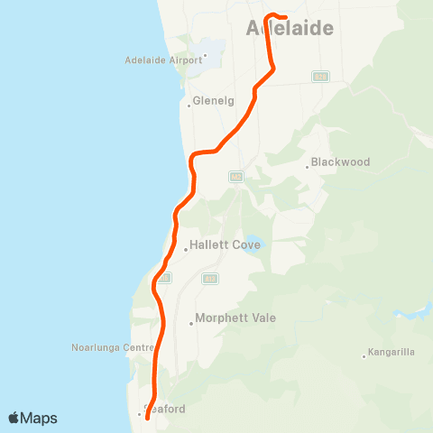 Rail Commissioner Seaford & Tonsley Line map