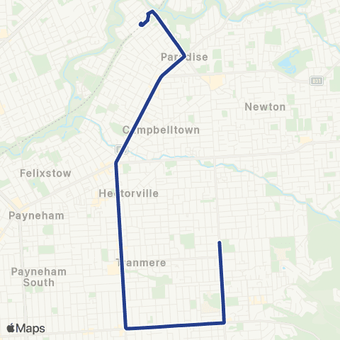 Torrens Transit Paradise Intg - Morialta SC map