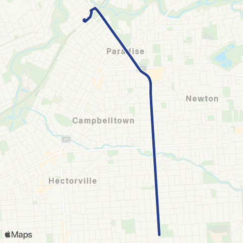 Torrens Transit Morialta SC - Paradise Intg map