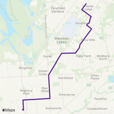 Torrens Transit Brahma Lodge - Adelaide SS of English map