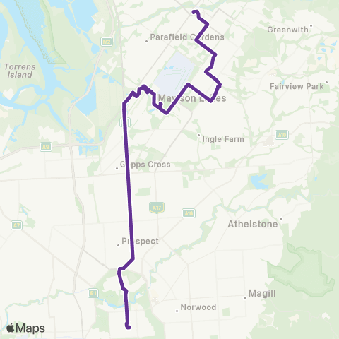 Torrens Transit Salisbury Interchange - Gepps Cross map