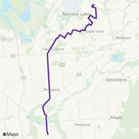 Torrens Transit Para Hills - Gepps Cross map