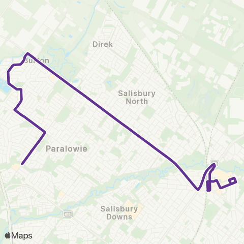 Torrens Transit Paralowie - Salisbury map