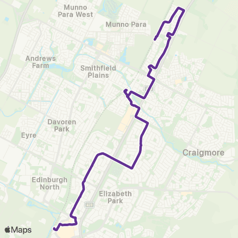 Torrens Transit Munno Para Station - Elizabeth Intg map