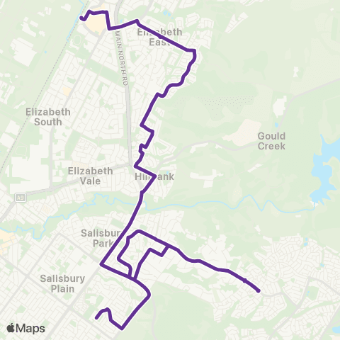 Torrens Transit Salisbury East High School - Elizabeth map