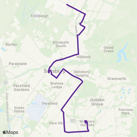 Torrens Transit Edinburgh North - Modbury Heights School map