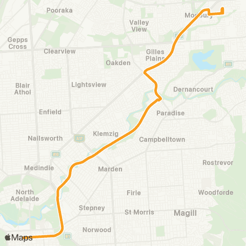 Torrens Transit Tea Tree Plaza Interchange - City map