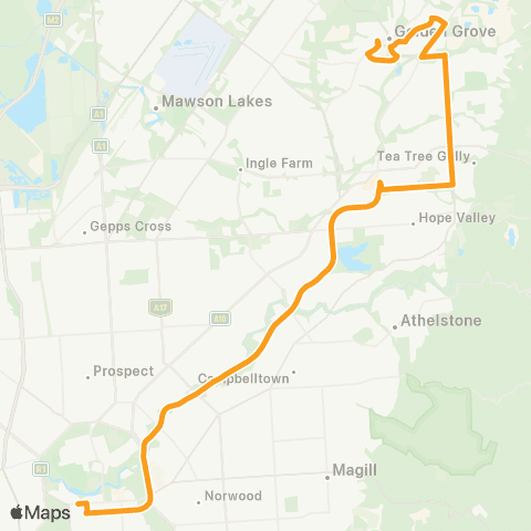Torrens Transit Golden Grove Intg & Fairview Park - City map