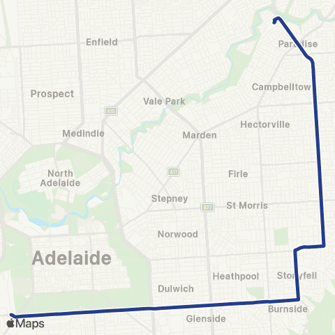 Torrens Transit Keswick - Paradise Interchange map