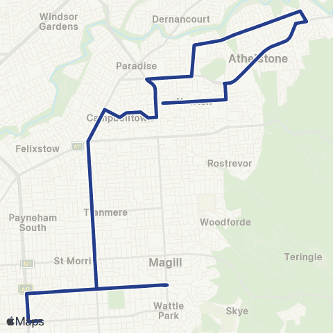 Torrens Transit Newton - Mary MacKillop College map
