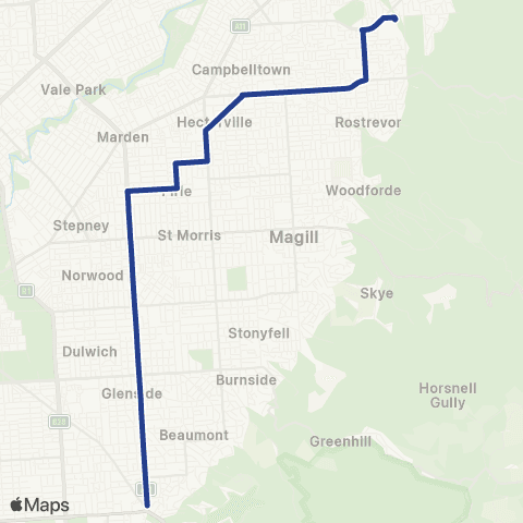 Torrens Transit Glen Osmond - St Ignatius' Senior School map