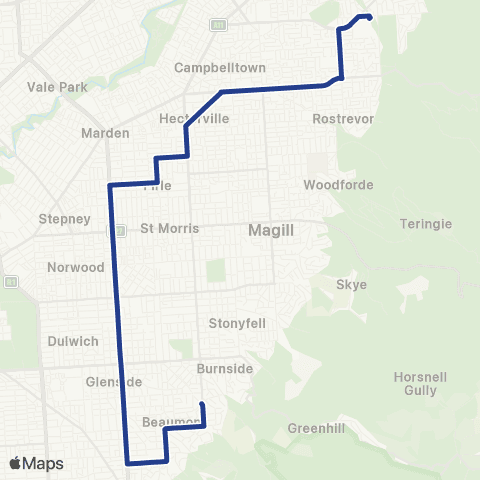 Torrens Transit St Ignatius' Senior School - Burnside map