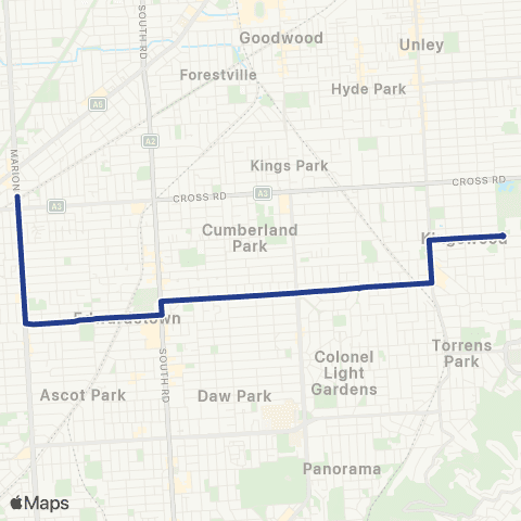 Torrens Transit Unley High School - Plympton map