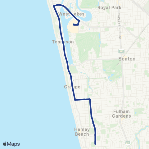 Torrens Transit Henley High School - West Lakes Centre map