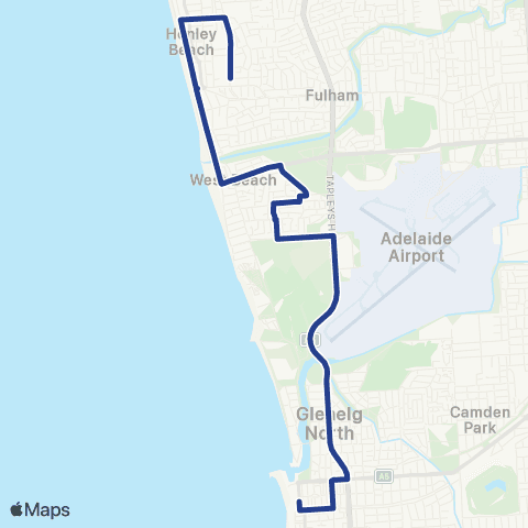 Torrens Transit Henley High School - Glenelg map