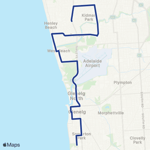 Torrens Transit Fulham Gardens - Brighton SS map