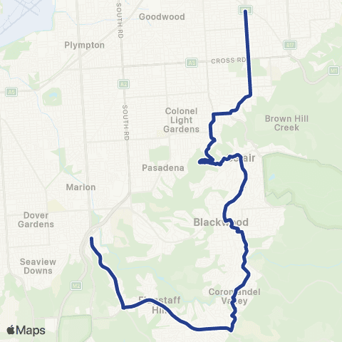 Torrens Transit Fullarton - Darlington map