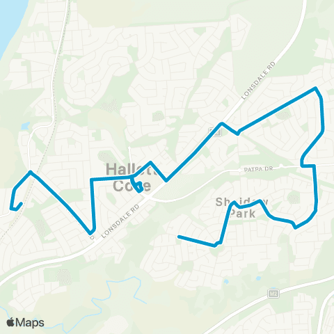 Busways Hallett Cove Beach Sta - Sheidow Park map