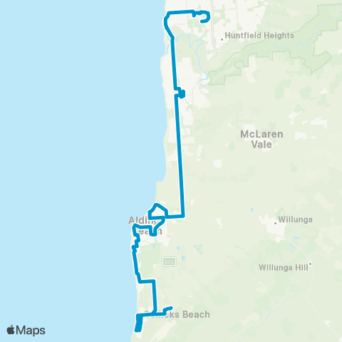 Busways Sellicks Beach - Seaford Interchange map