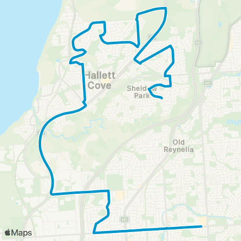 Busways Sheidow Park - Woodcroft College map