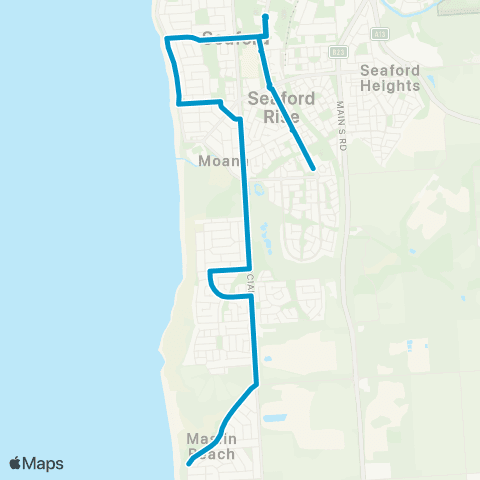 Busways Seaford Rise PS - Maslin Beach map
