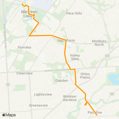 Torrens Transit Paradise - Mawson Interchange map