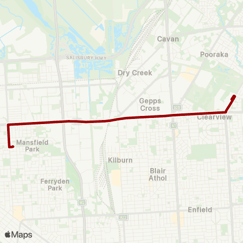 Torrens Transit Roma Mitchell SC - Mansfield Park map