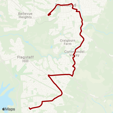 Torrens Transit Blackwood High School - Aberfoyle Hub map