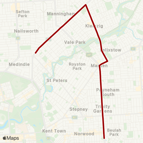 Torrens Transit St Ignatius' Junior School - Walkerville map